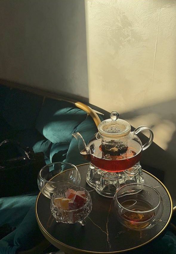 A tea table in our home studio